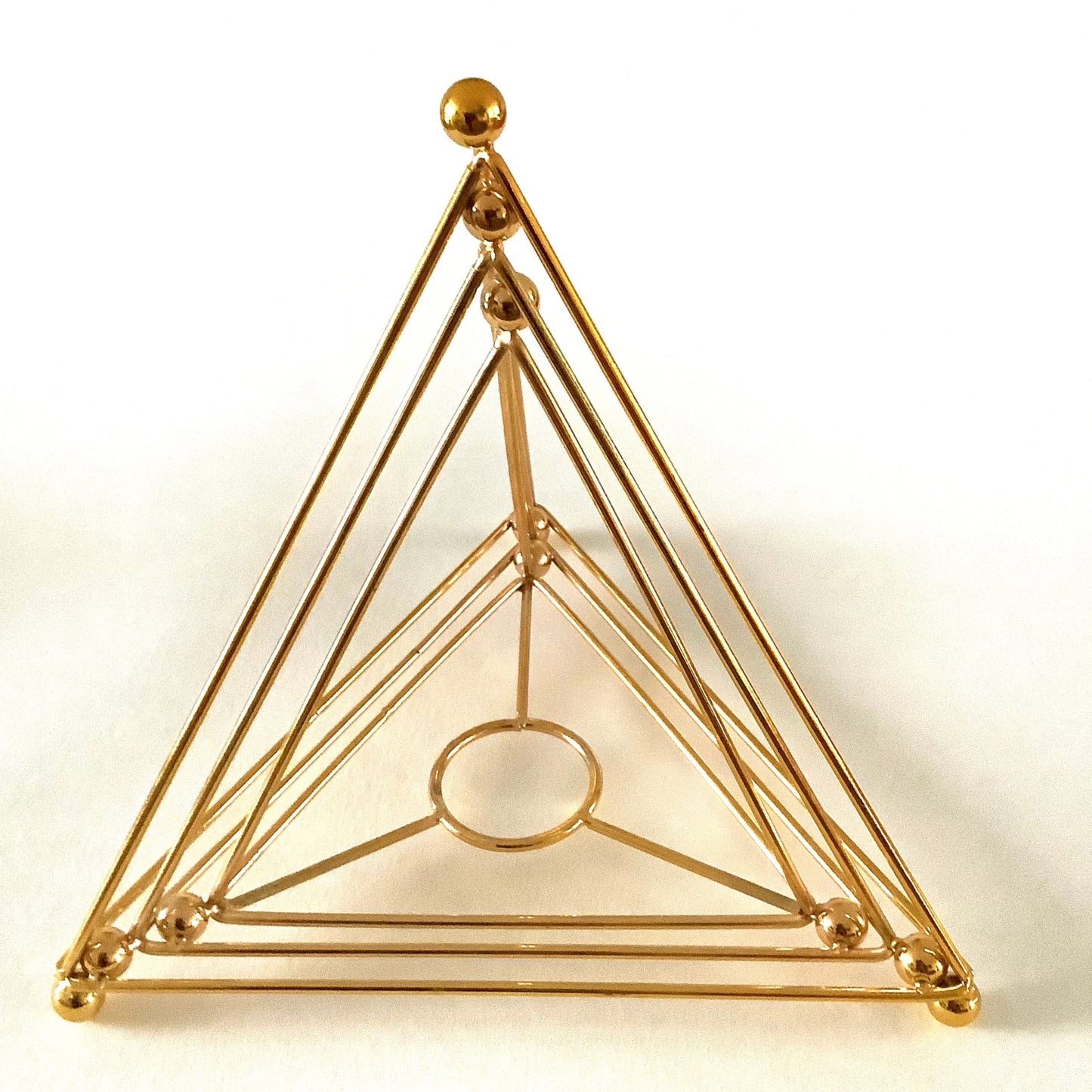 Golden Pyramid Sphere Stand