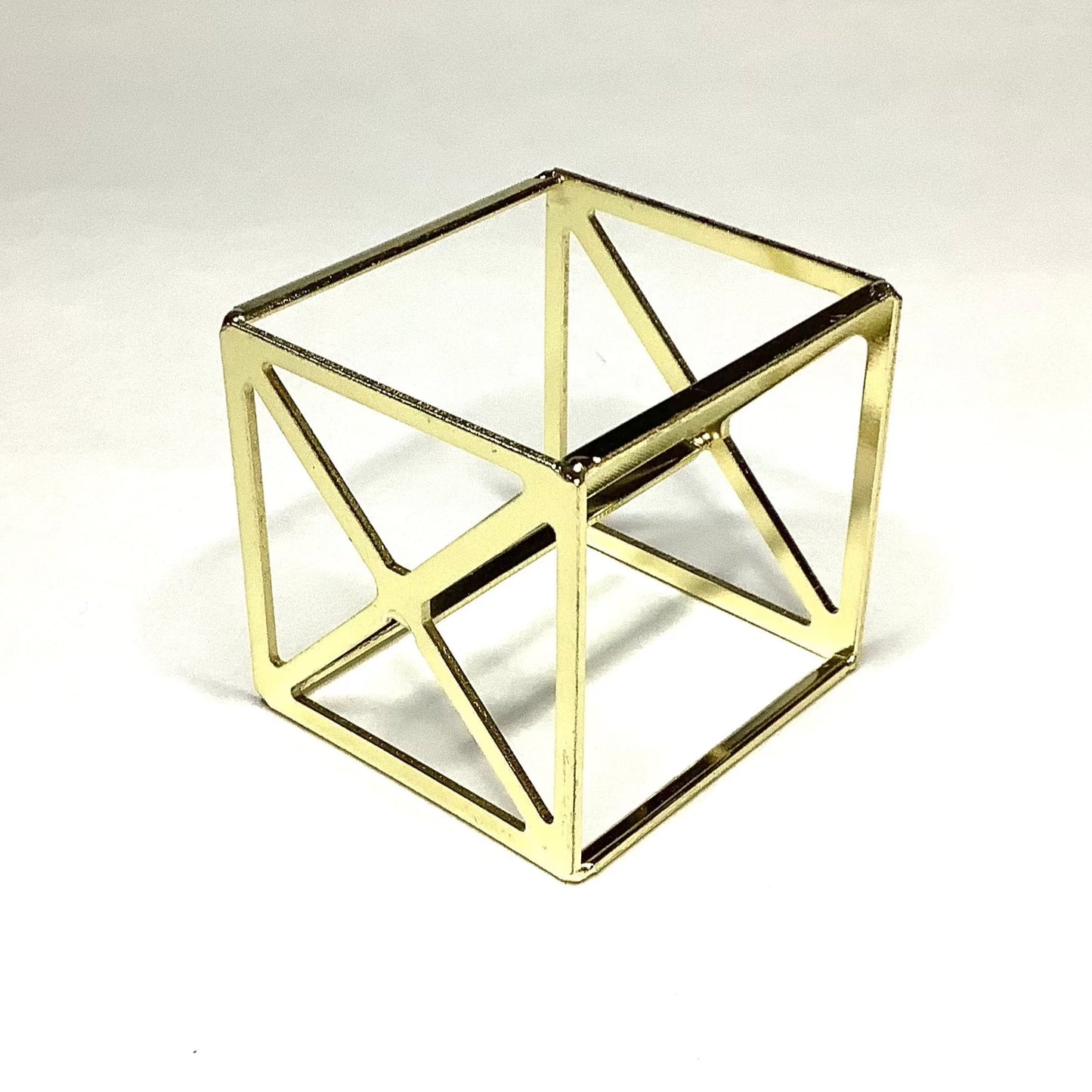 Golden Cube Sphere Stand