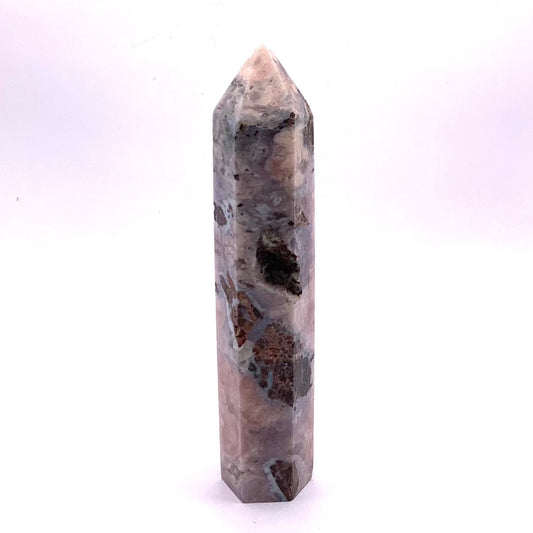 Pink cherry flower agate tower