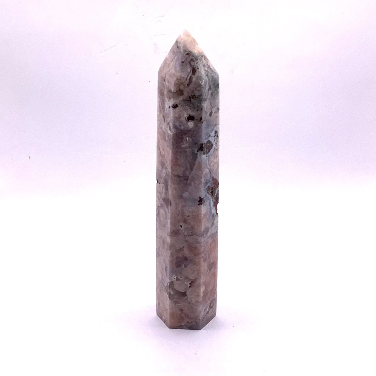 Pink cherry flower agate tower