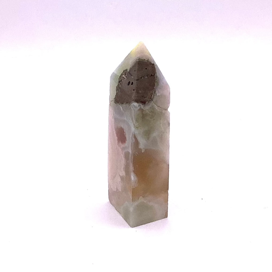 Green Flower Agate Tower