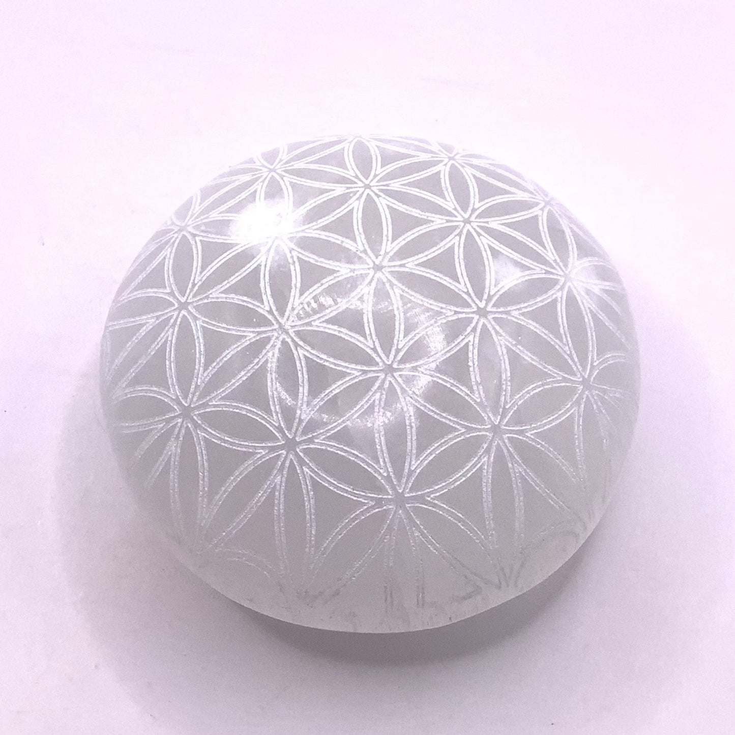 Flower Of Life Selenite Palm