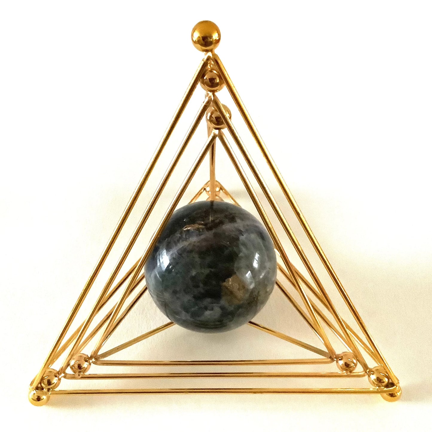 Golden Pyramid Sphere Stand