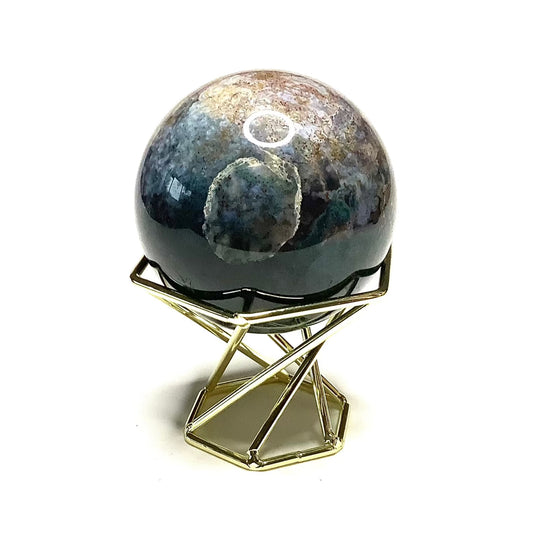 Golden Hexagon Sphere Stand