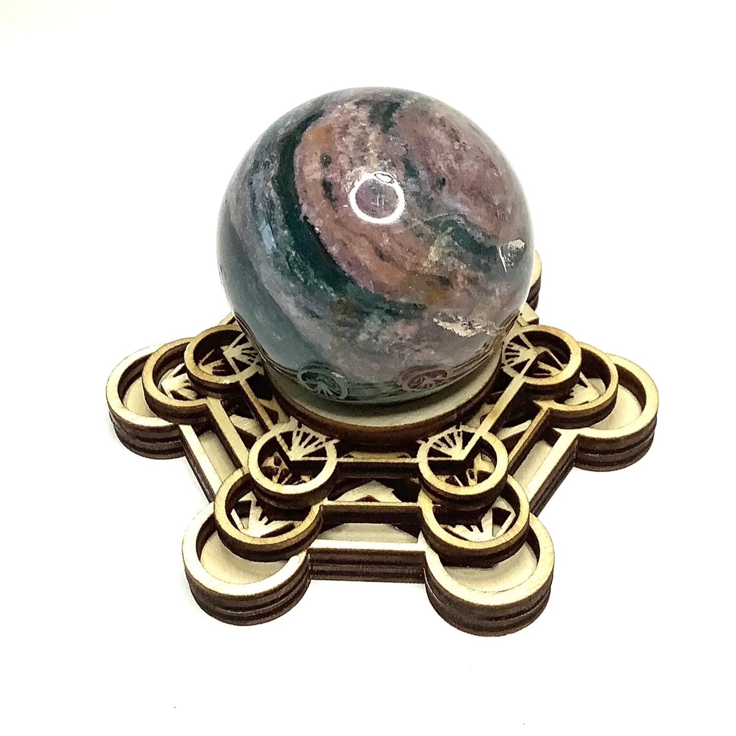 Wooden Sphere Metatron Stand