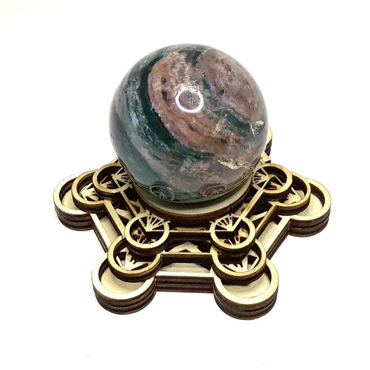 Wooden Sphere Metatron Stand